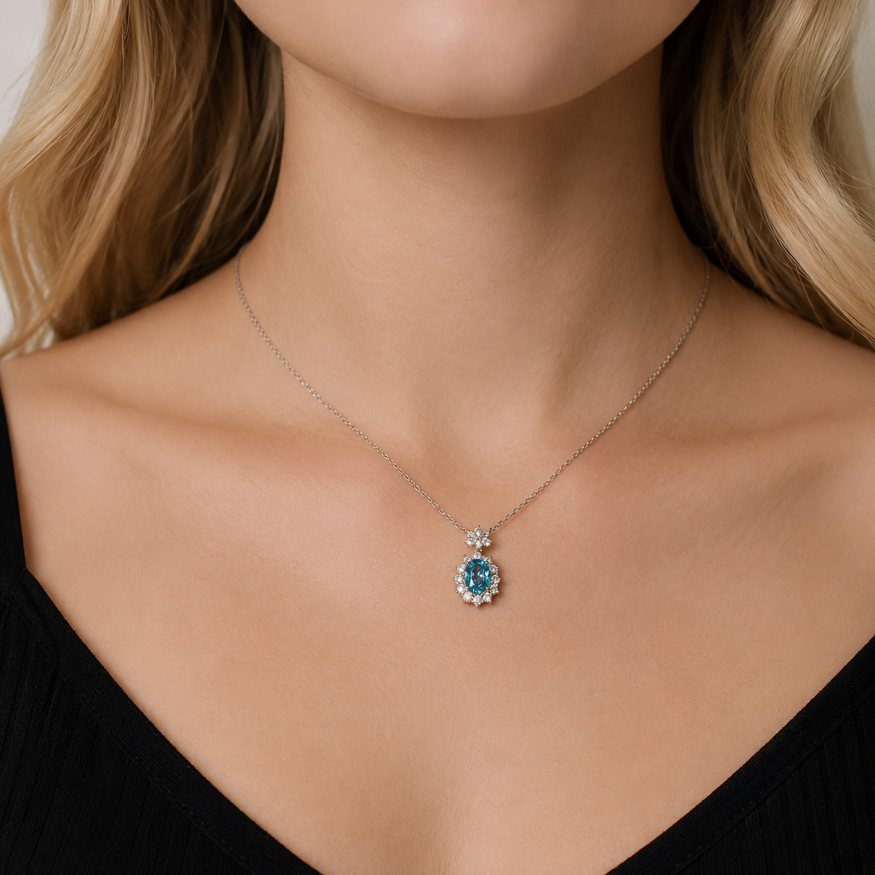 Aquamarine D Necklace