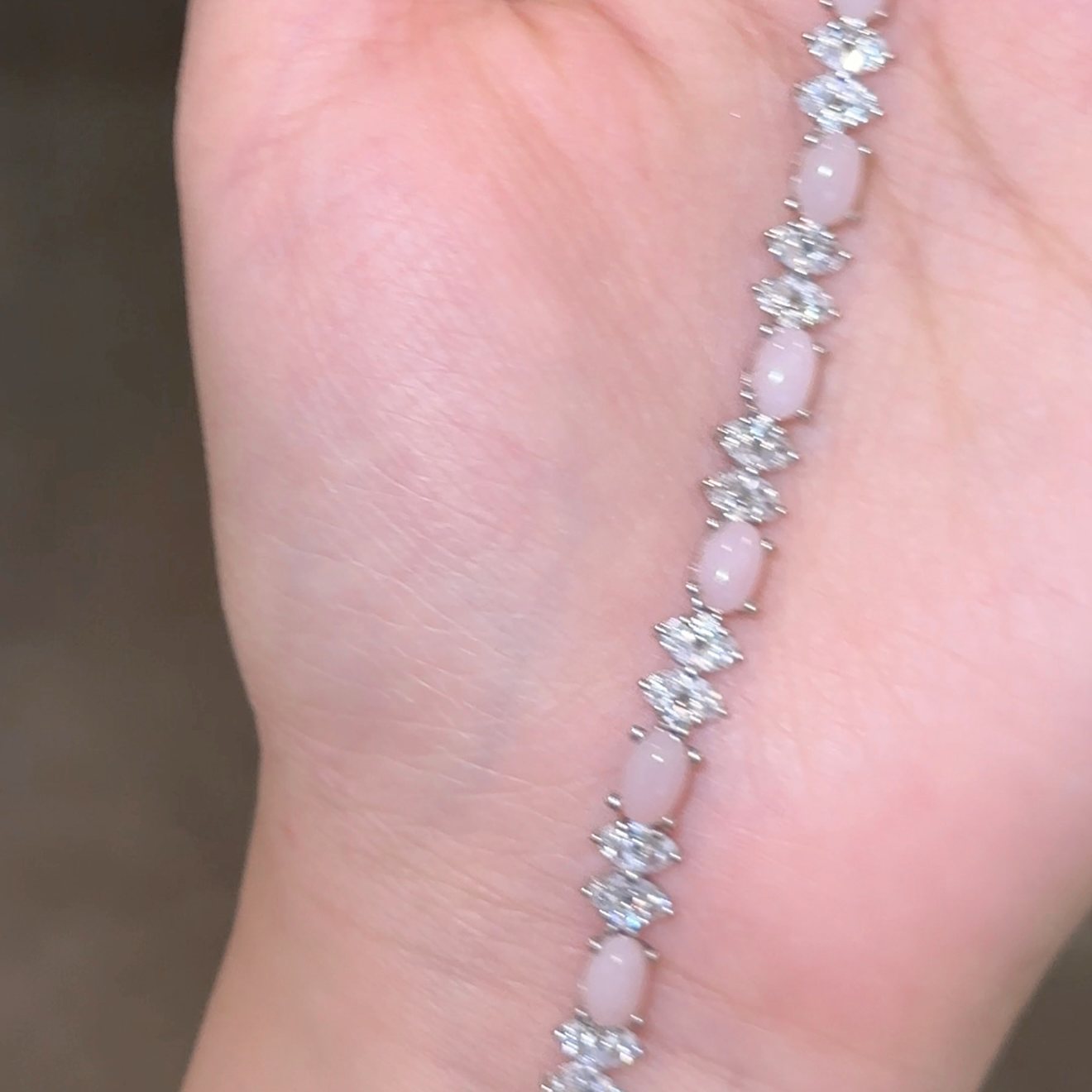 Natural Pink Opal Bow Bracelet