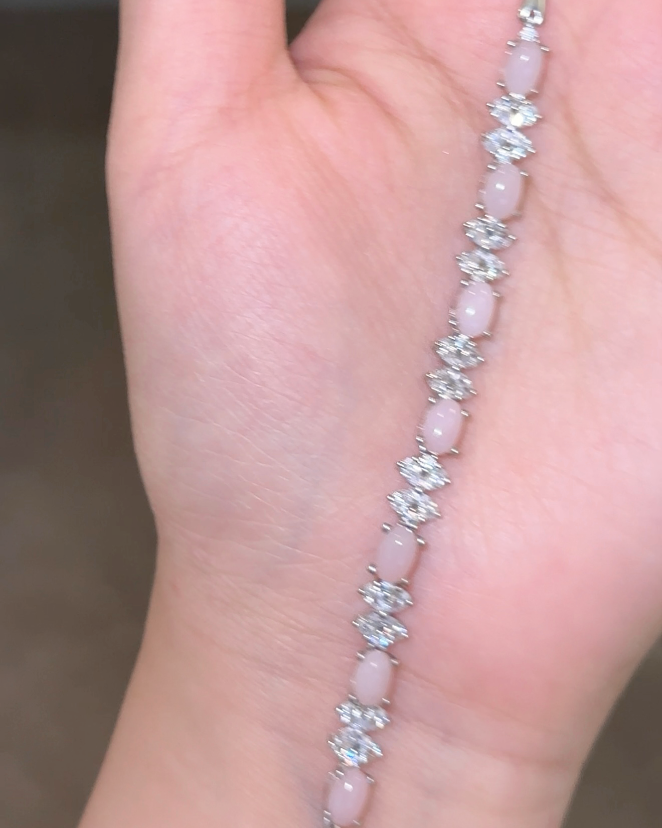 Natural Pink Opal Bow Bracelet