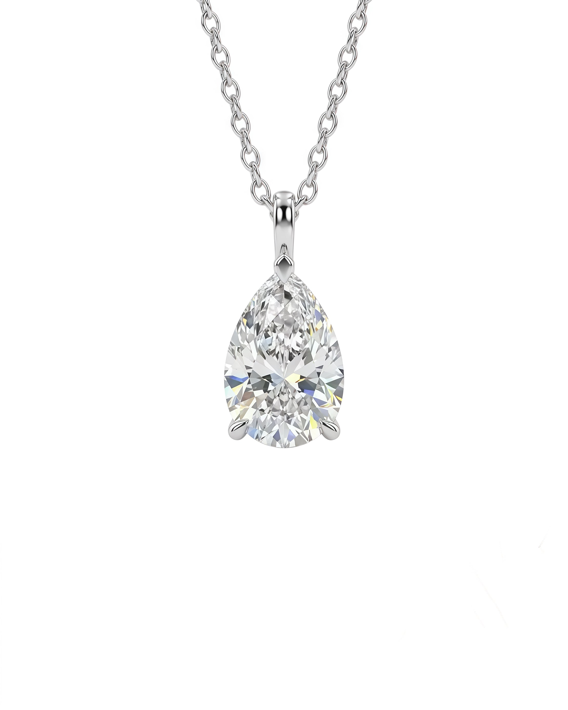 2ct Drop-Shaped Diamond Necklace