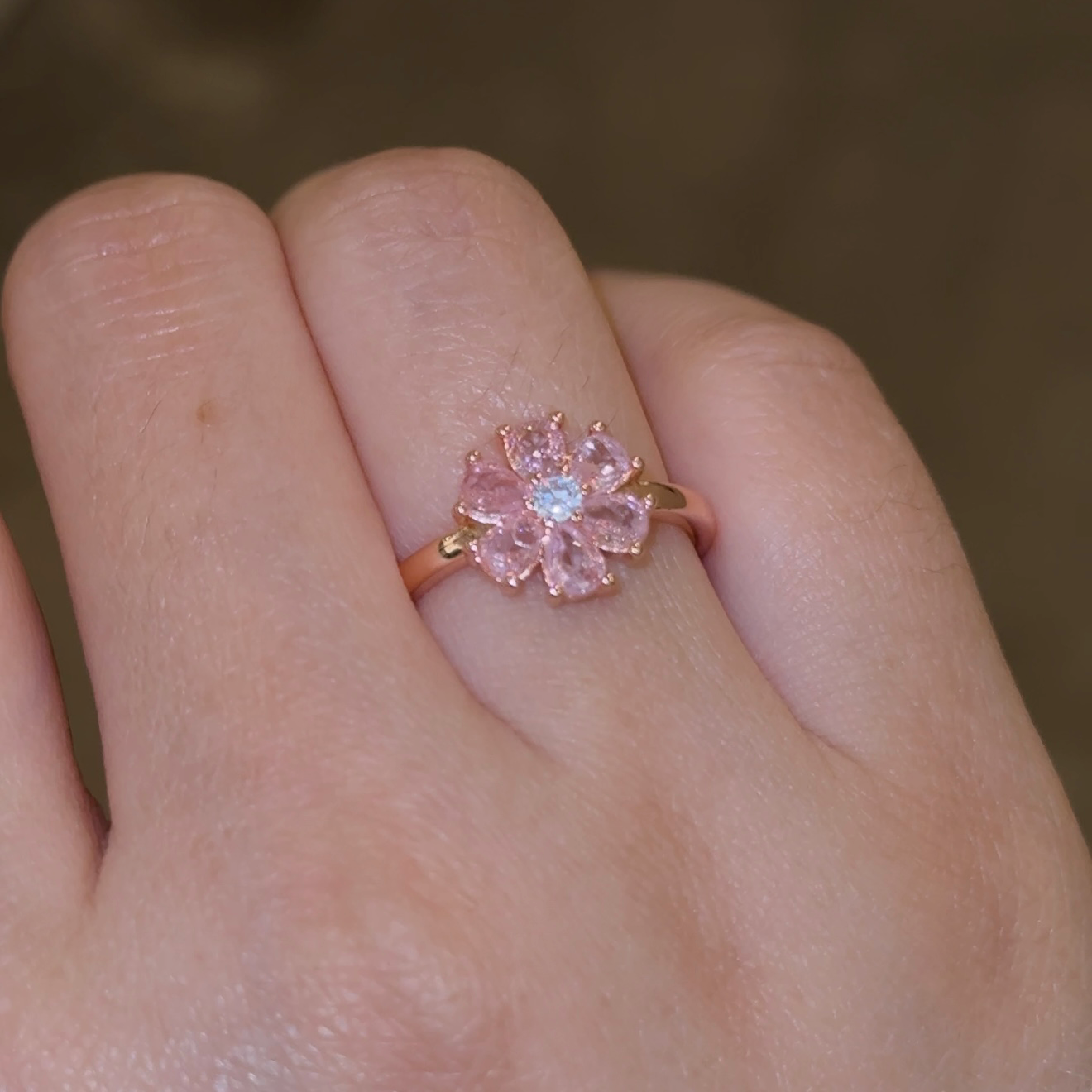 Daisy Rose Gold Open Ring