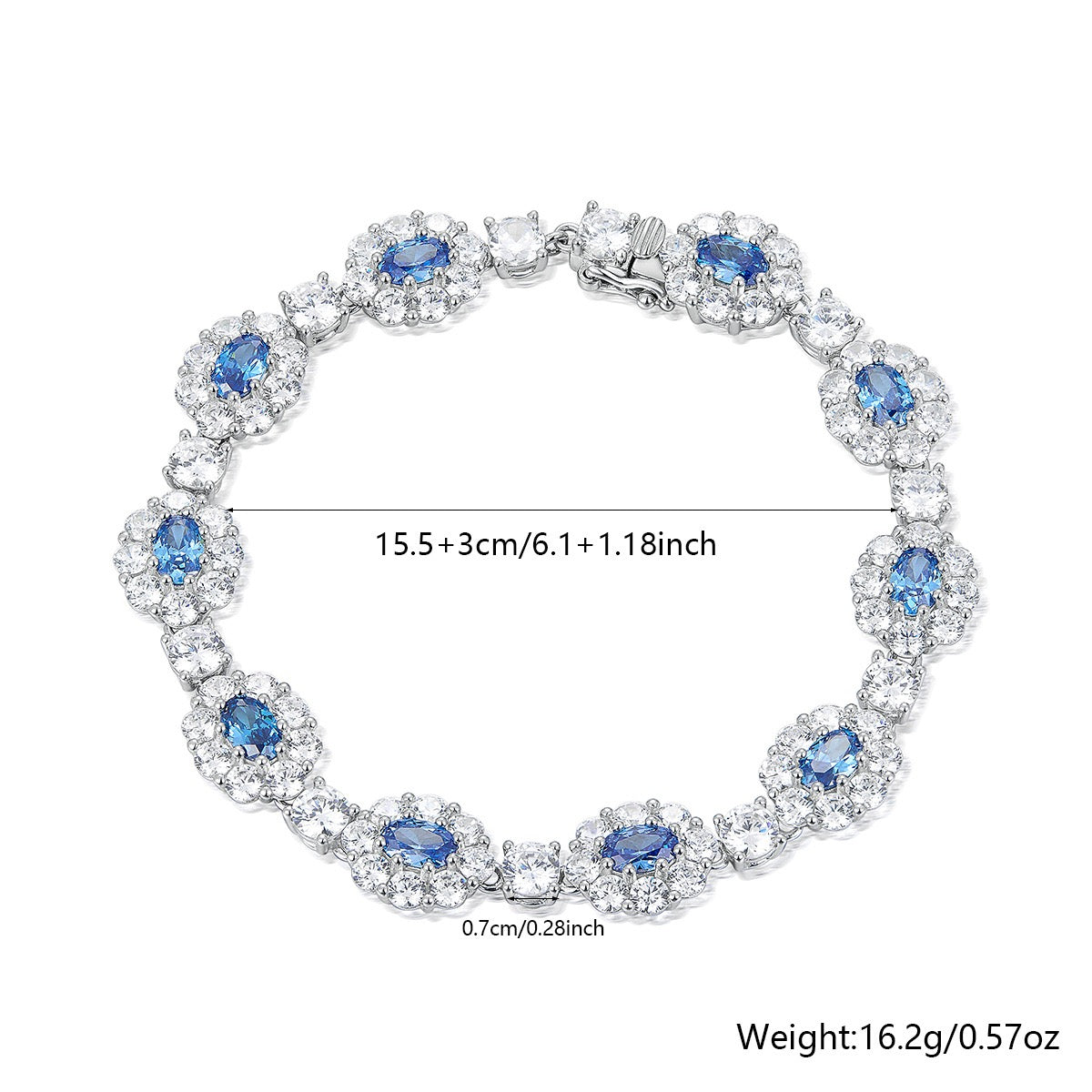 Ice Blue Flower Bracelet