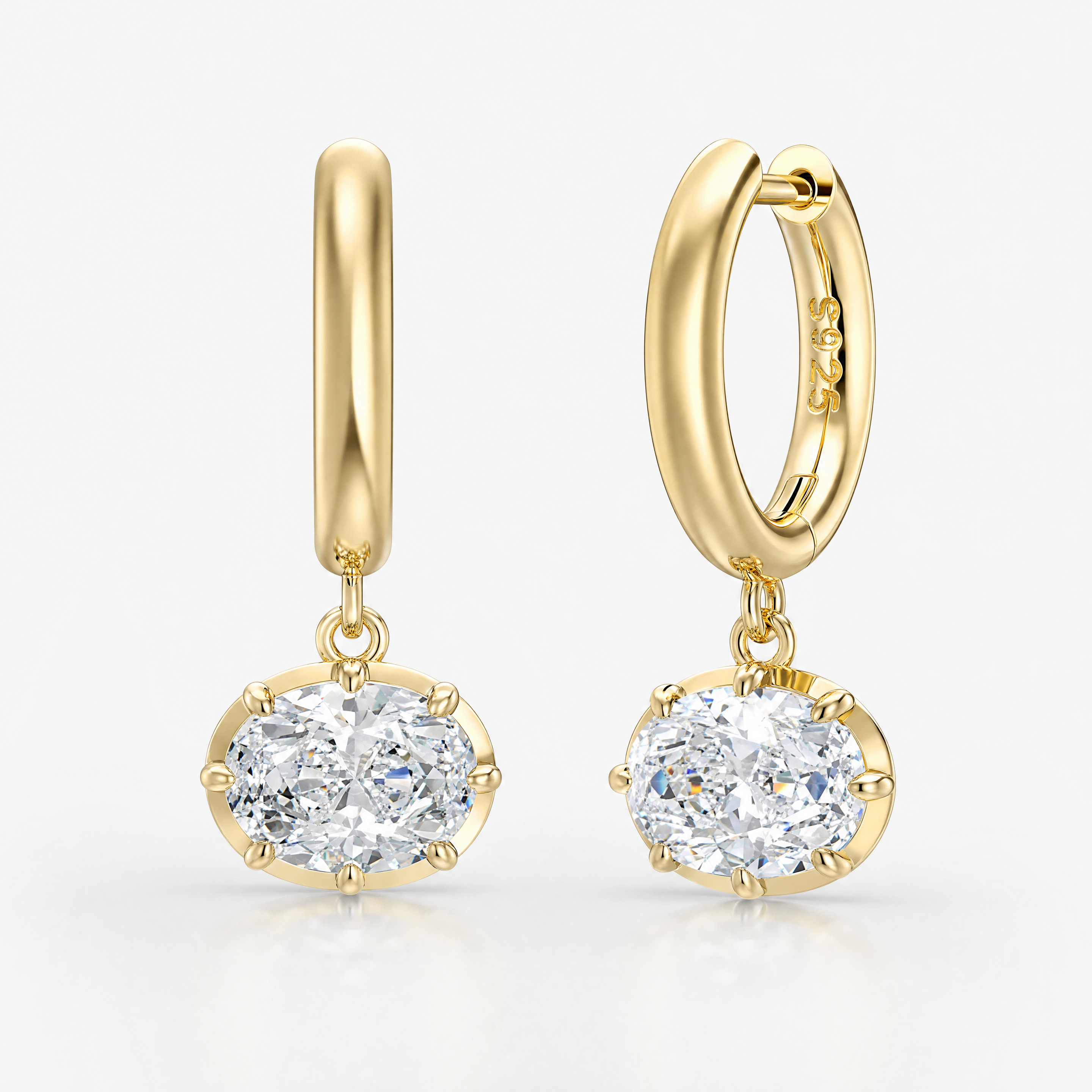 3ct Oval-Shaped Diamond brilliance Earrings