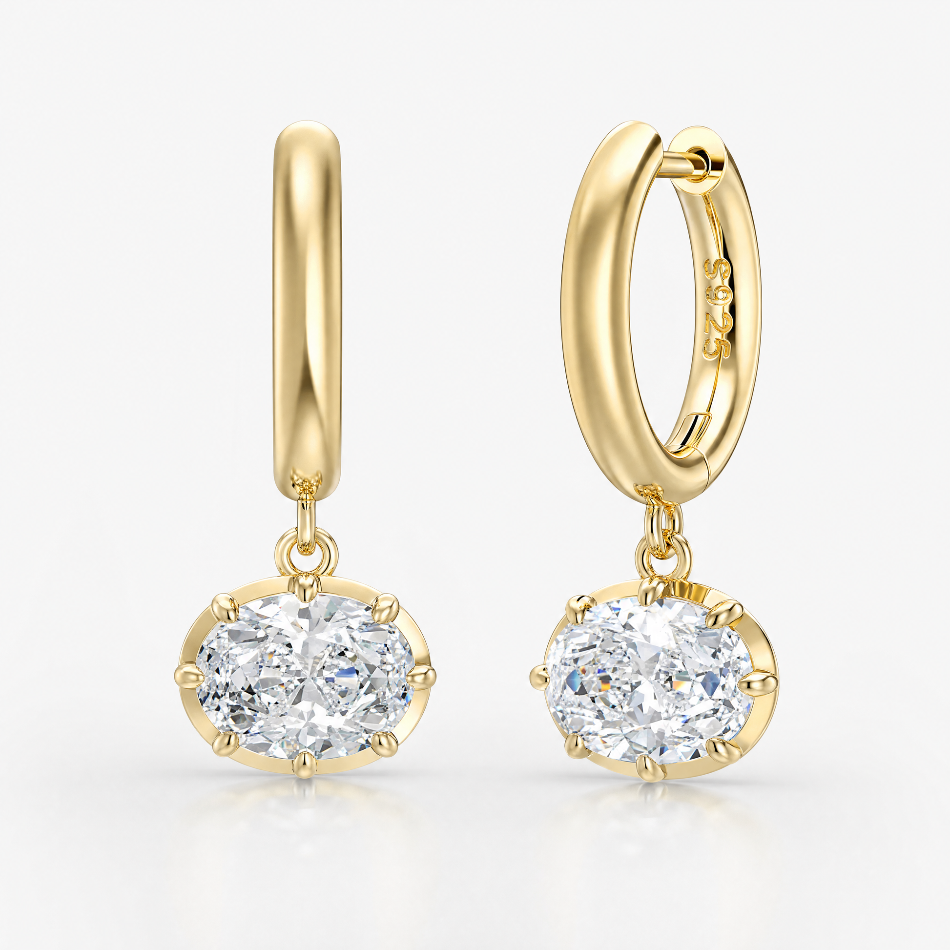 3ct Oval-Shaped Diamond brilliance Earrings