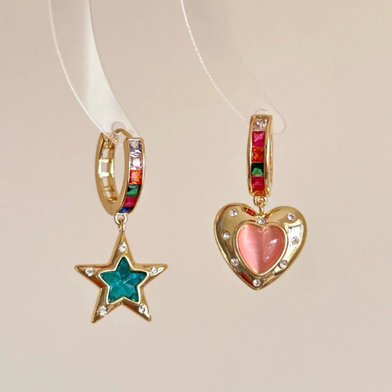 Opal star Earrings