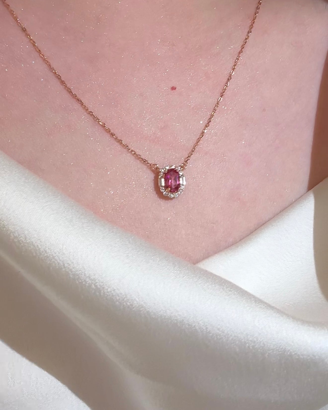Pink Sapphire Necklace