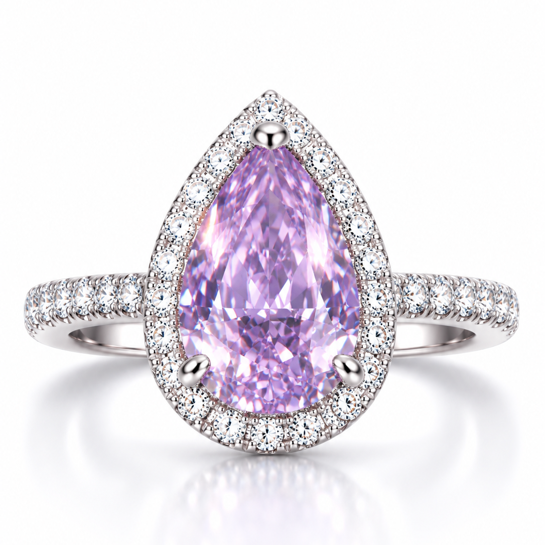 Dreamy Purple Pear Ring