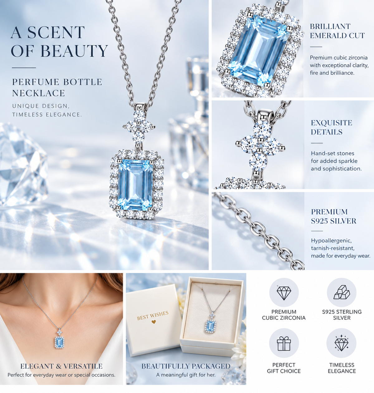 Celeste Blue Topaz Necklace