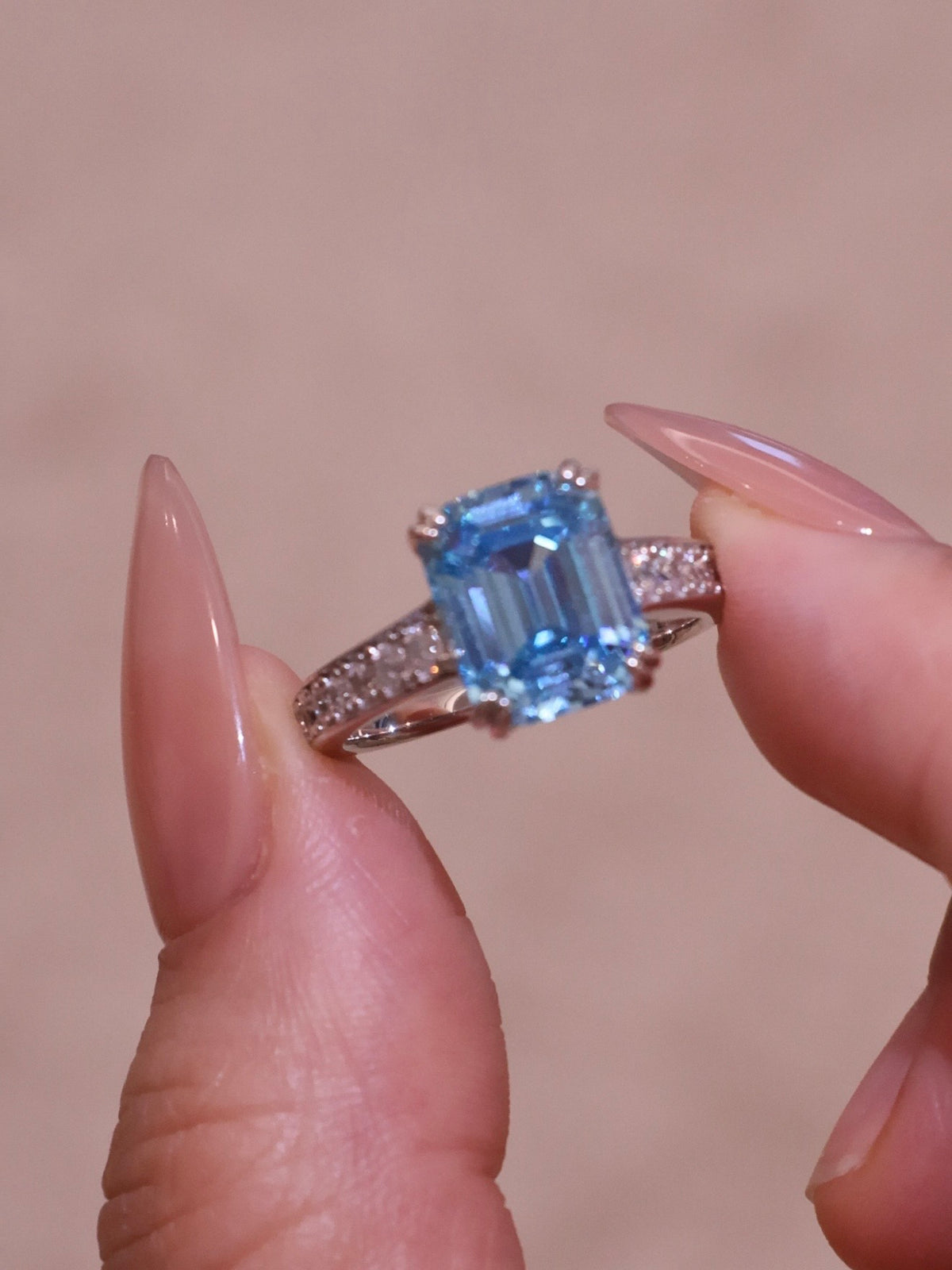 4ct  Icy Blue Statement Ring