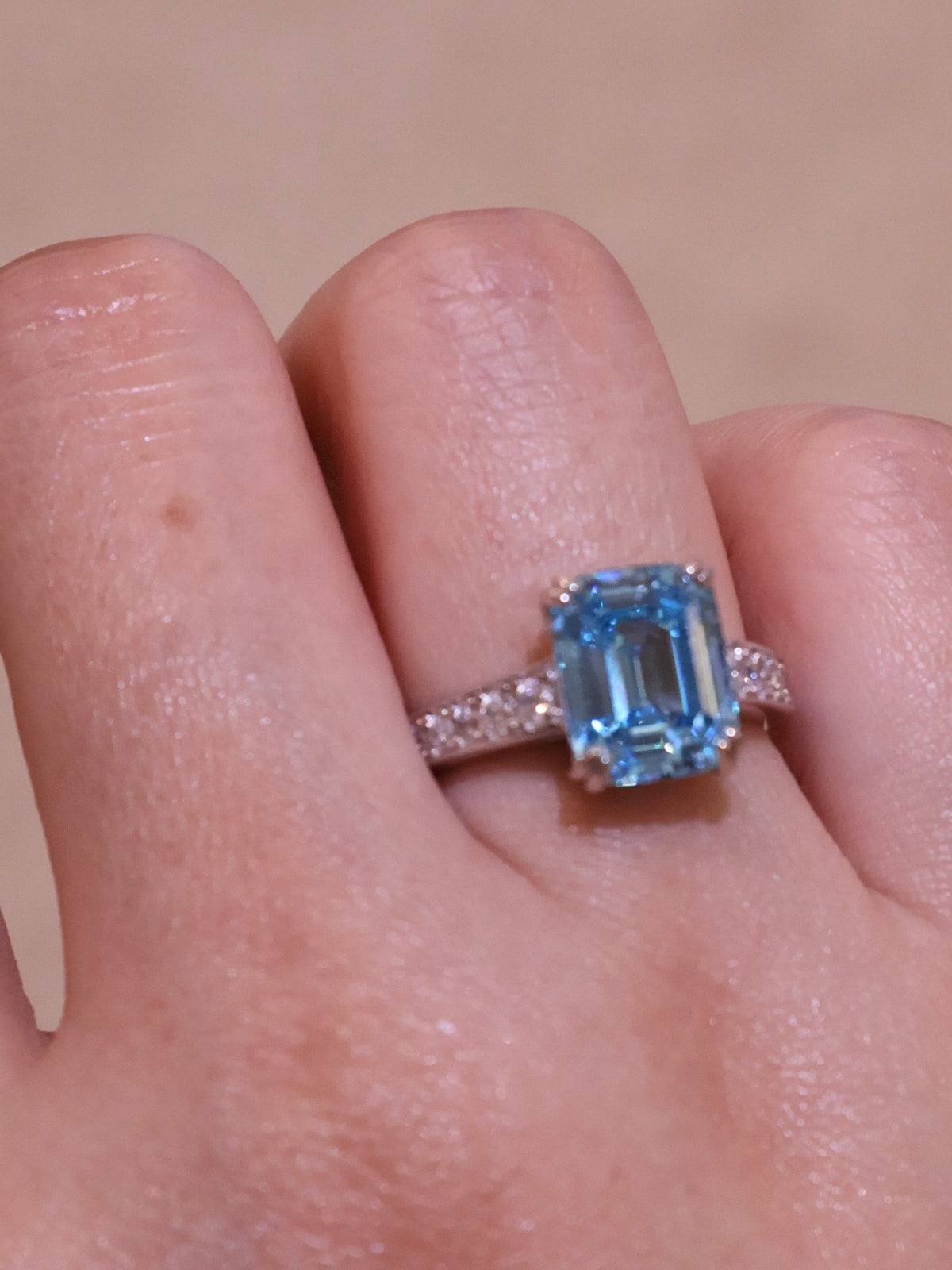 4ct  Icy Blue Statement Ring