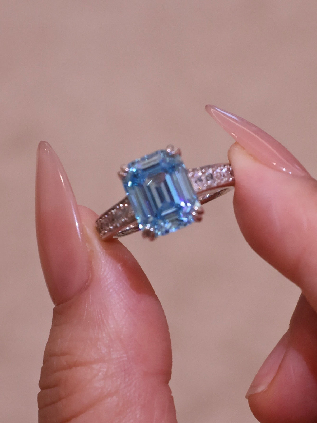 4ct  Icy Blue Statement Ring