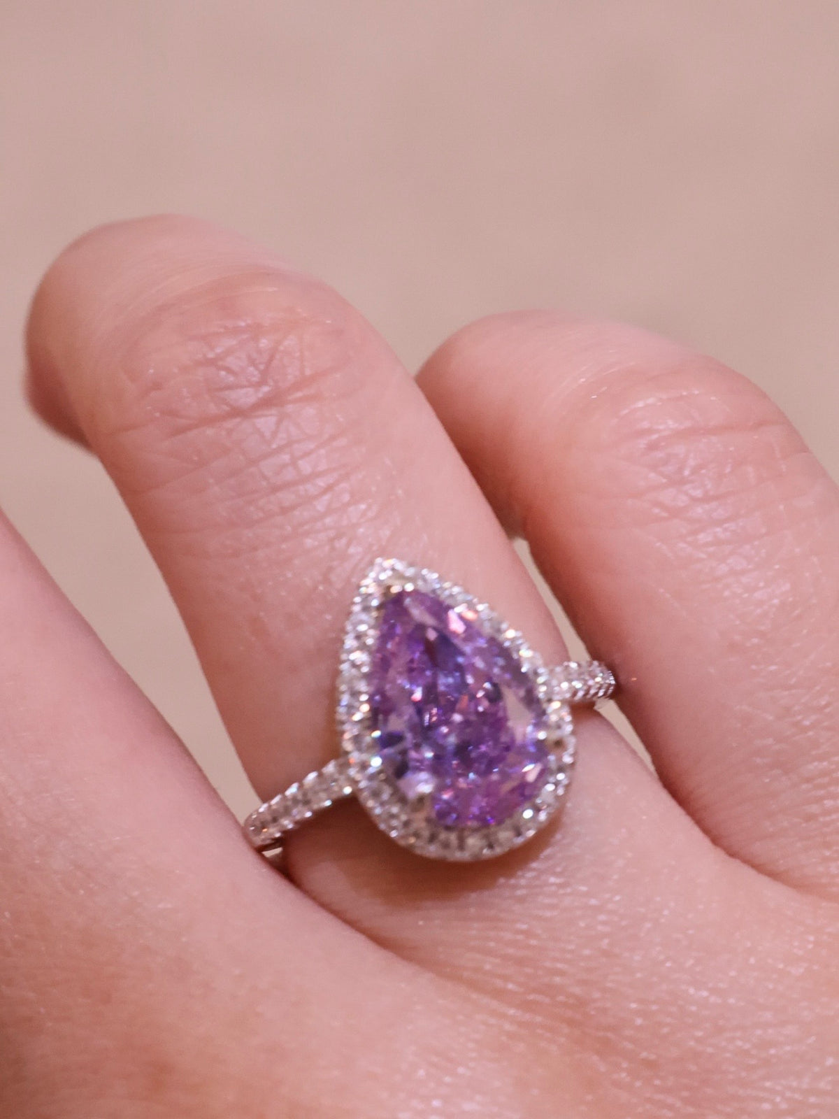 Dreamy Purple Pear Ring