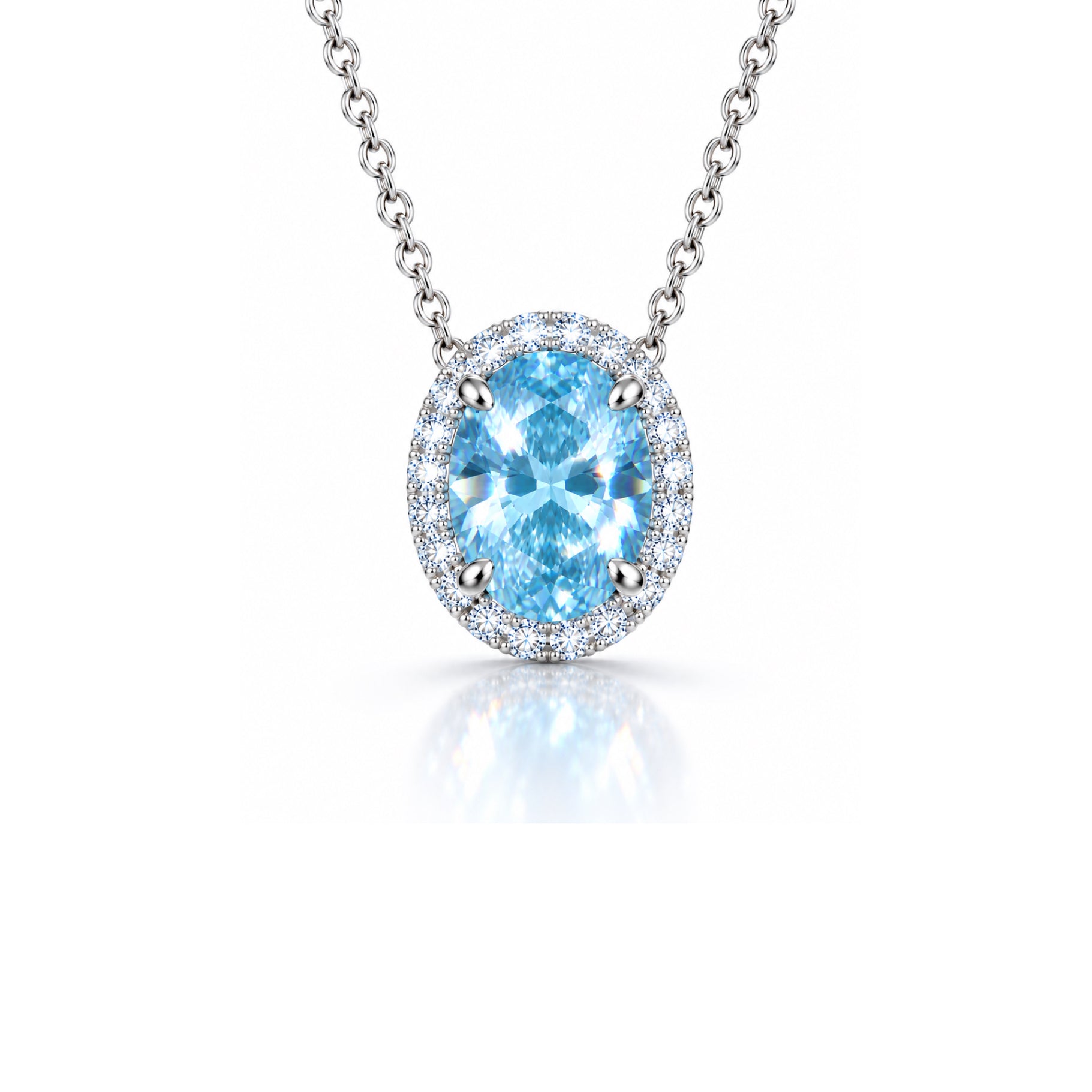 Elotive Blue Oval-Shaped Necklace Set