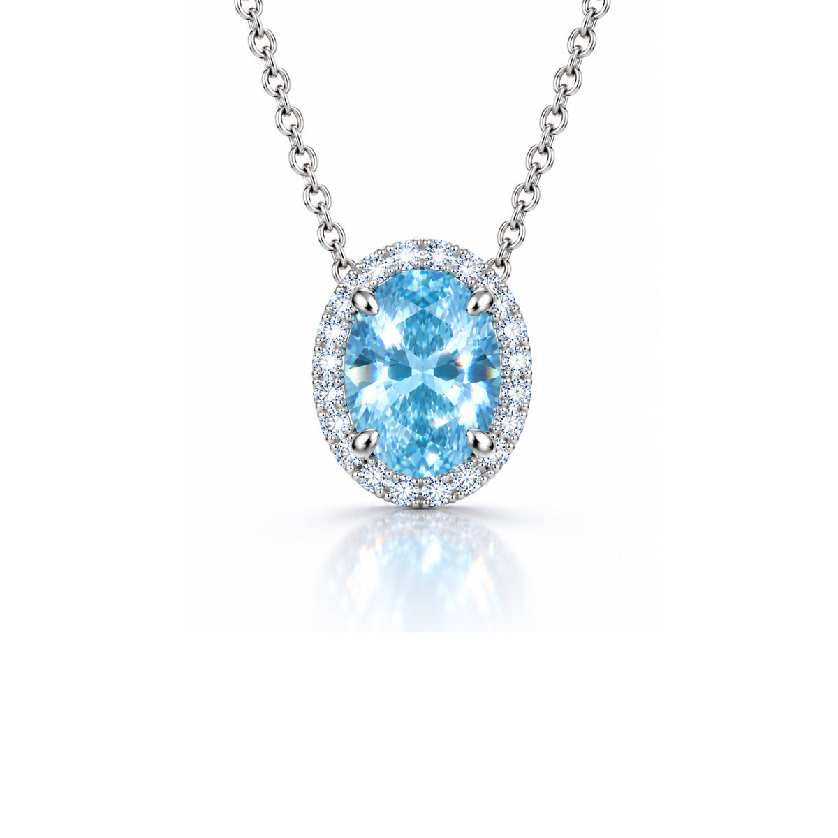 Elotive Blue Oval-Shaped Necklace Set