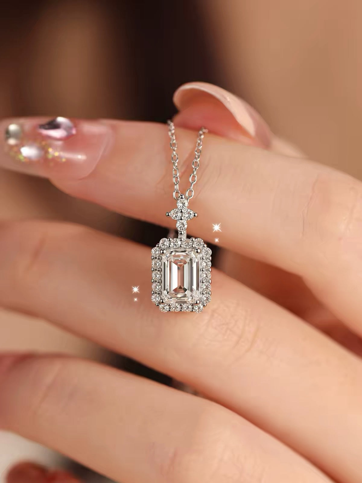 Perfume Bottle CZ Necklace