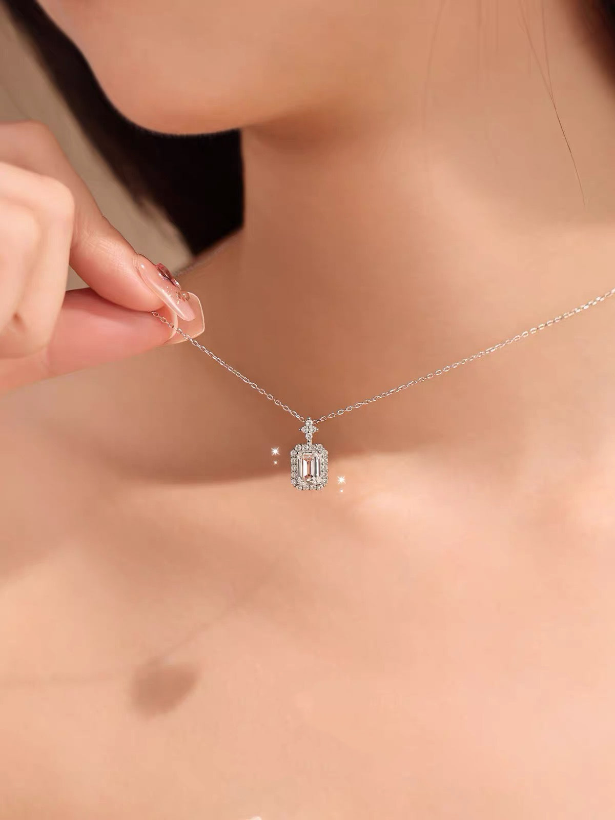 Perfume Bottle CZ Necklace