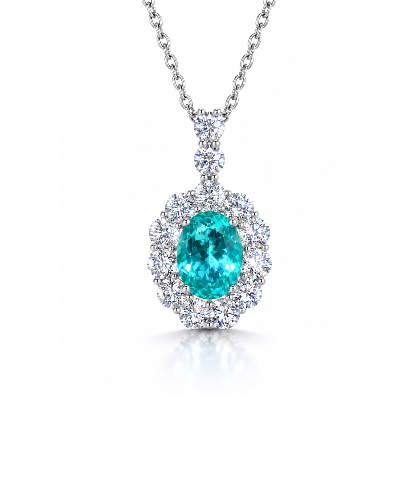 Paraiba Halo Necklace