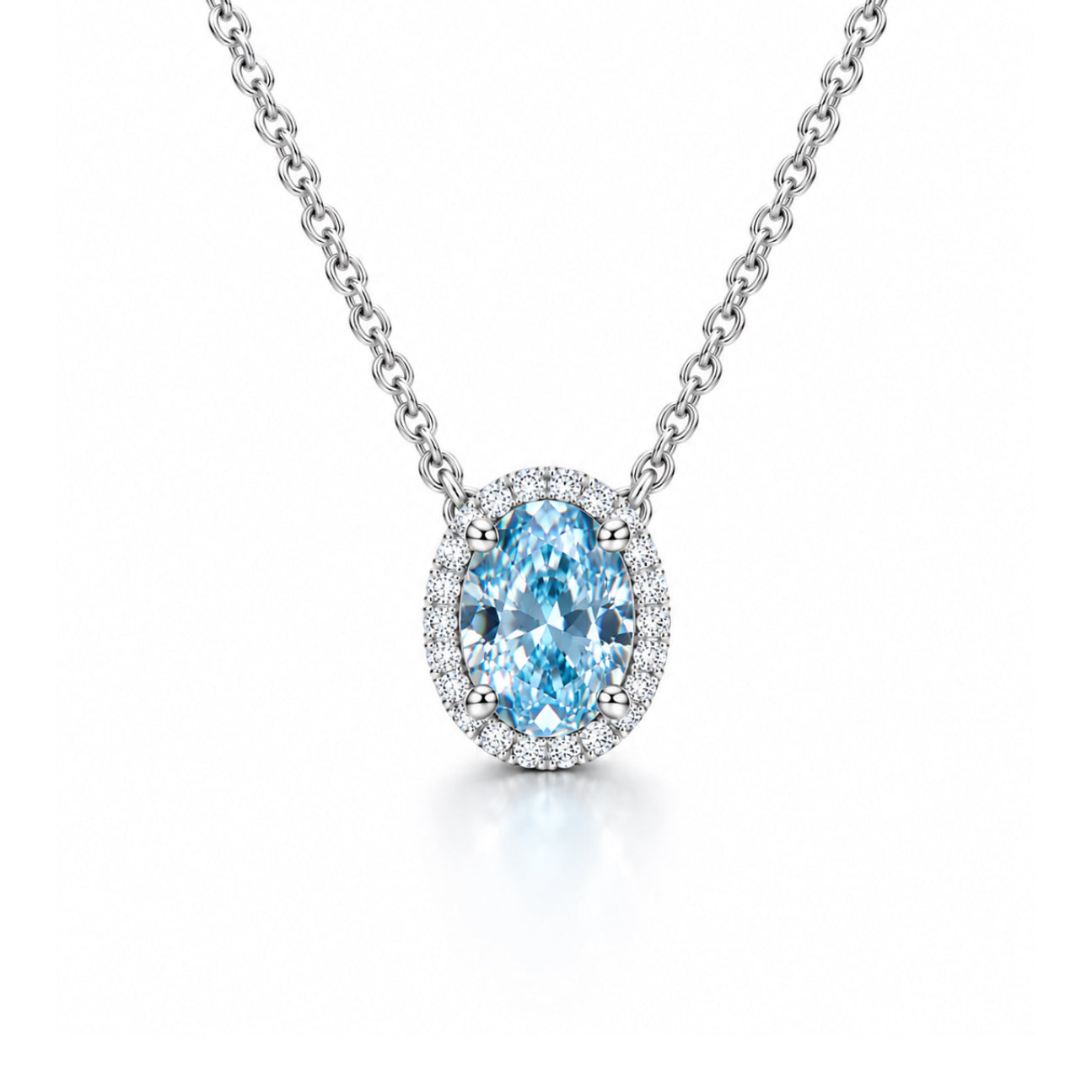 Elotive Blue Oval-Shaped Necklace Set