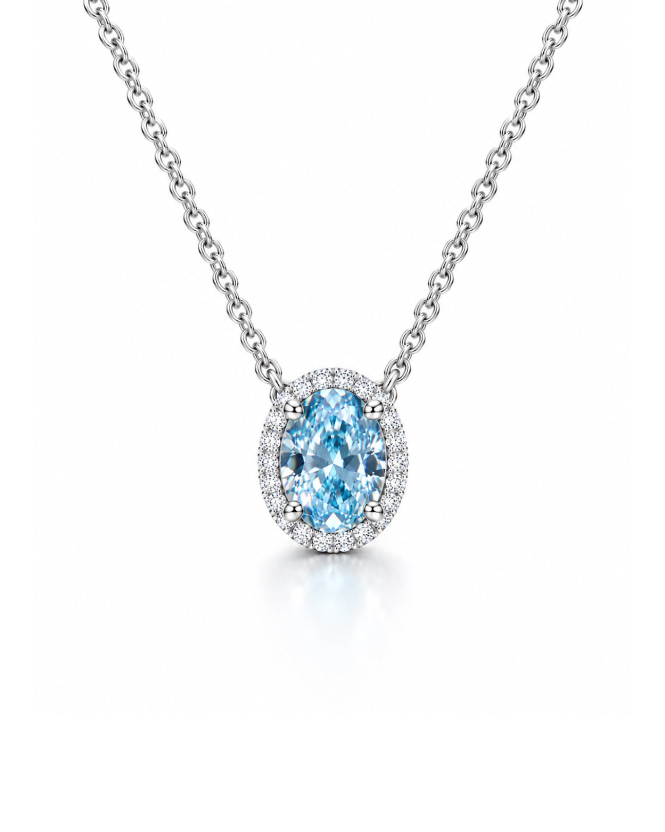 Elotive Blue Oval-Shaped Necklace Set
