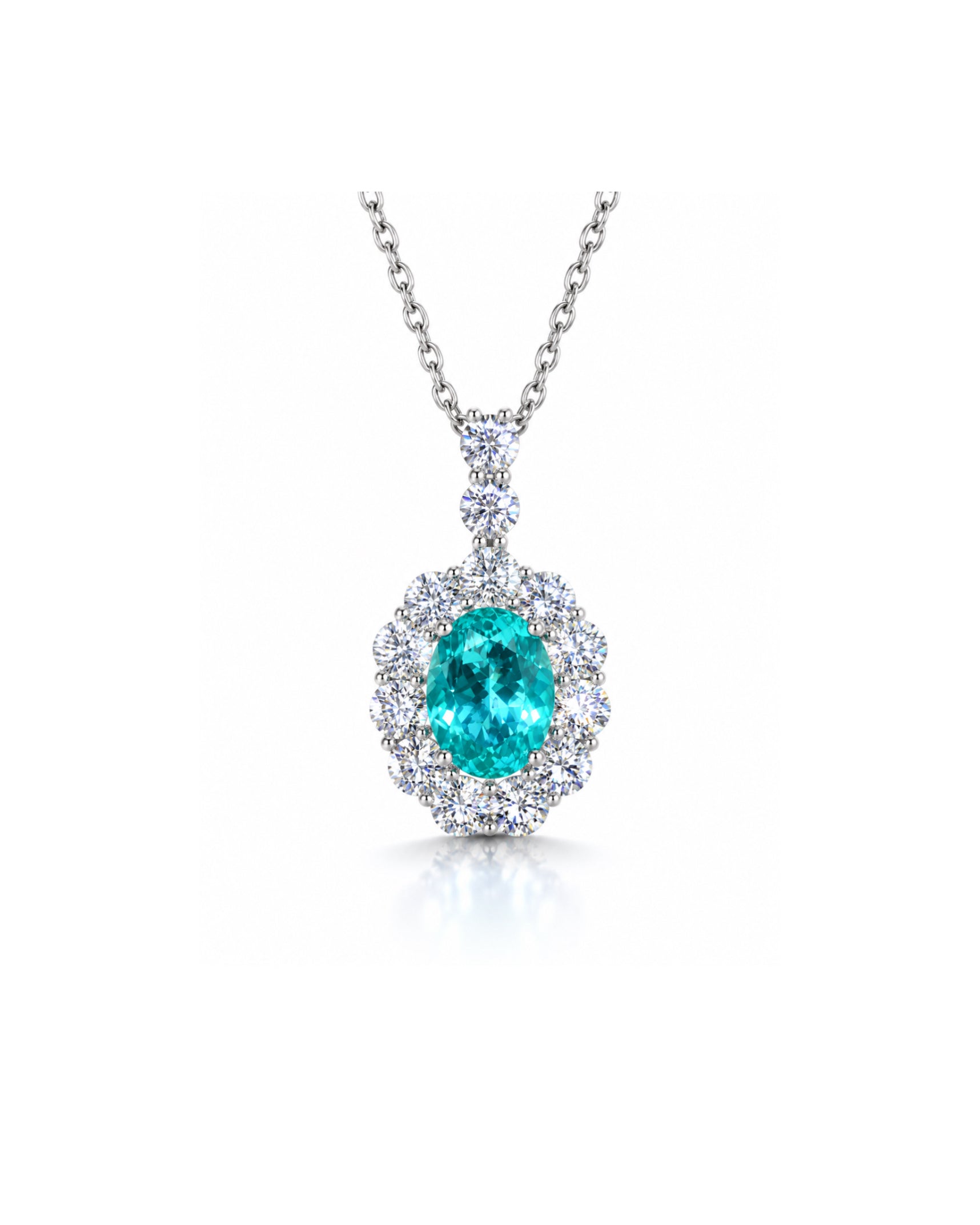 Paraiba Halo Necklace