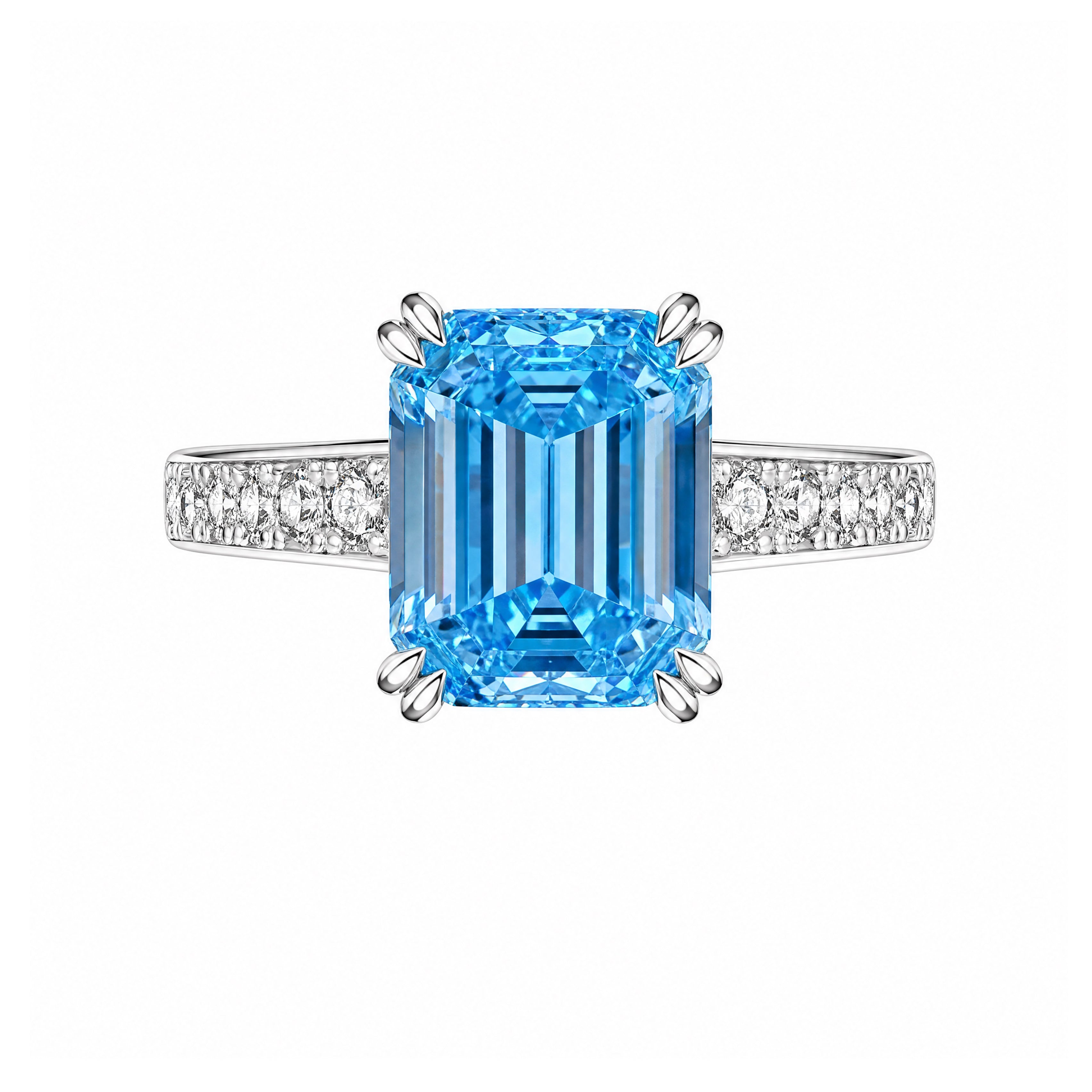 4ct  Icy Blue Statement Ring