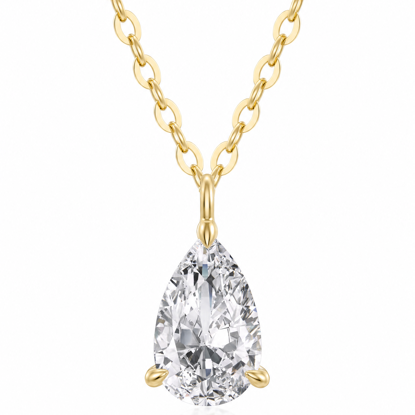 2ct Drop-Shaped Diamond Necklace