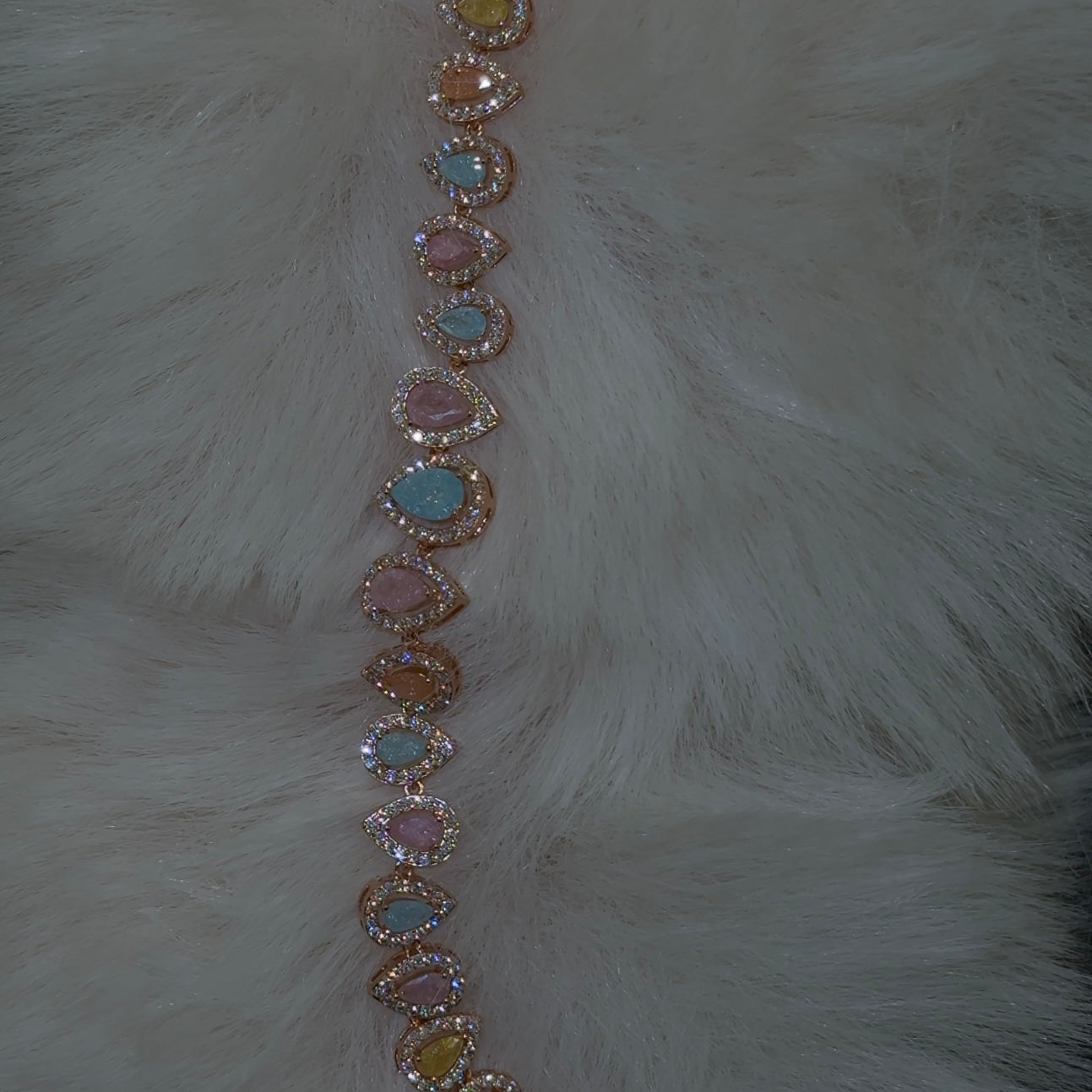 Rainbow Oval diamond bracelet