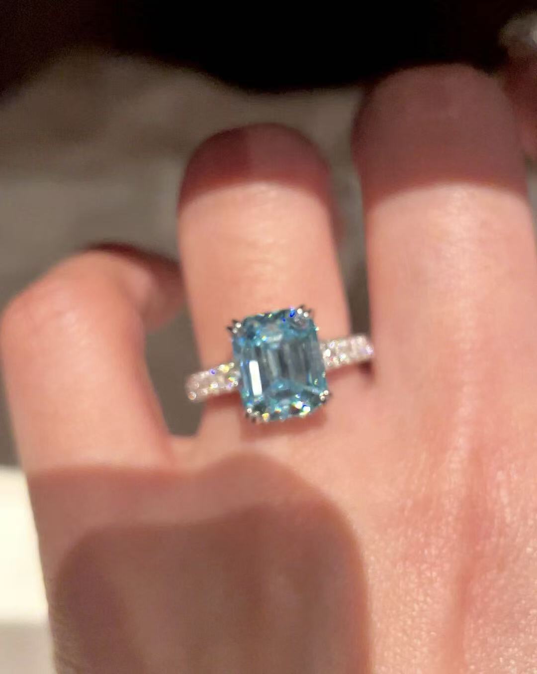 4ct  Icy Blue Statement Ring