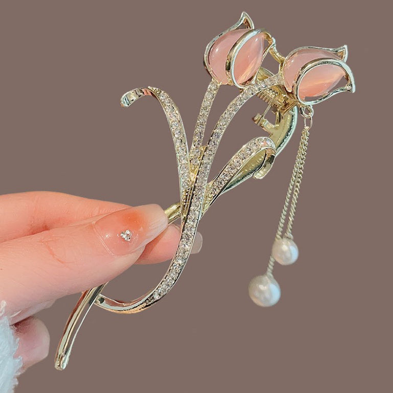 Opal tulip hair clip