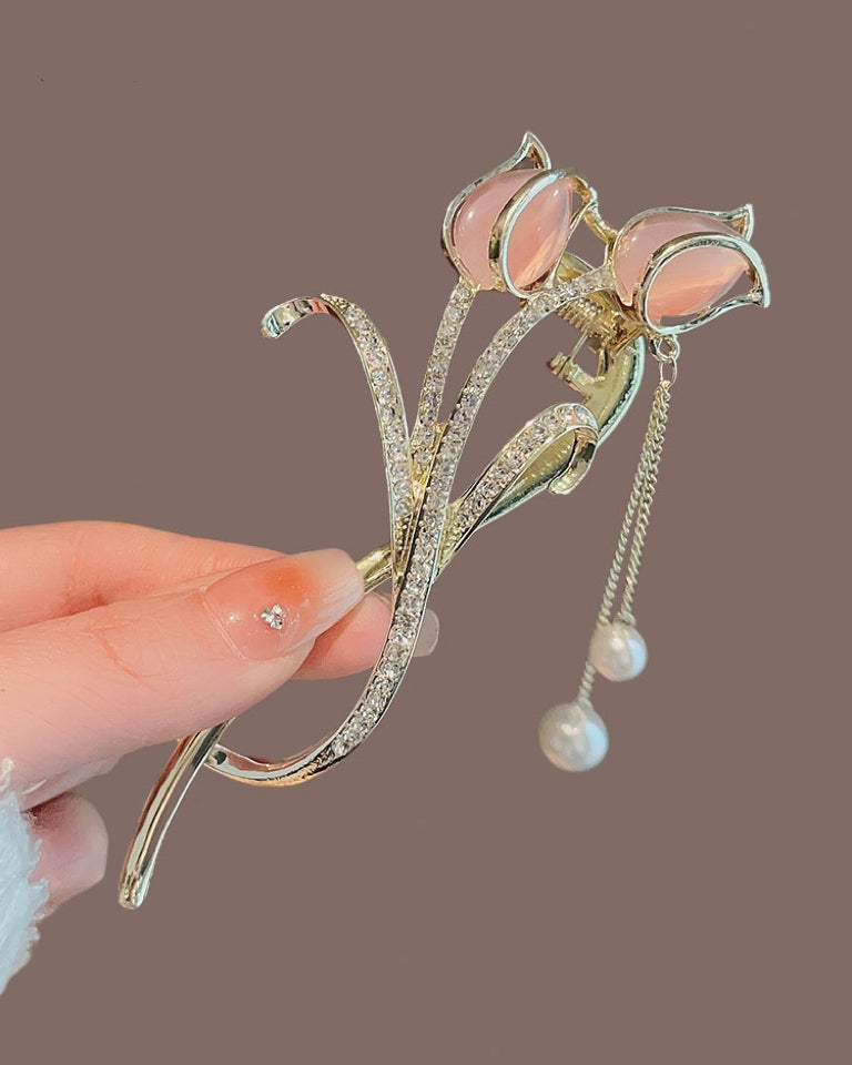 Opal tulip hair clip