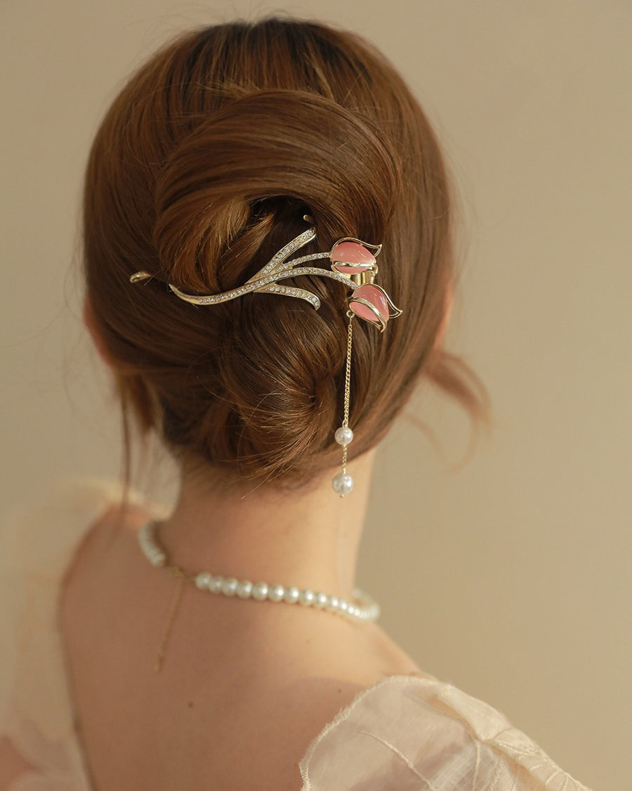 Opal tulip hair clip