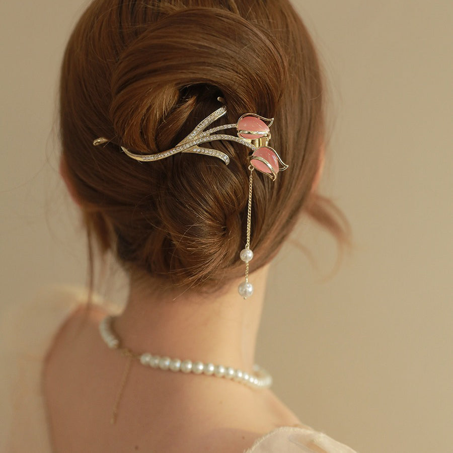 Opal tulip hair clip